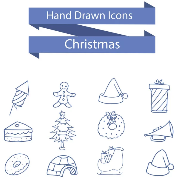 Icônes de Noël style d'art vectoriel — Image vectorielle