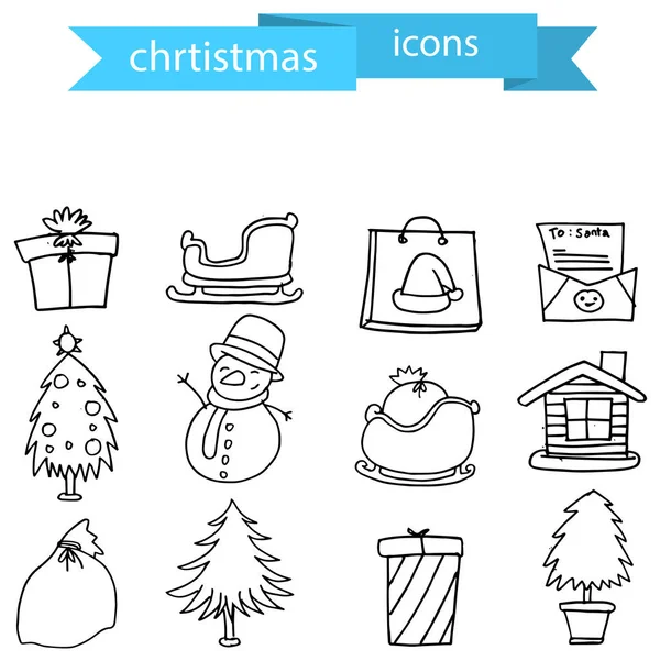 Christmas element icons set vektorgrafik — Stockvektor