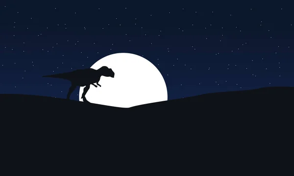 Illustration du mapusaure dans les paysages nocturnes — Image vectorielle