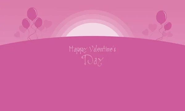 Boldog Valentin-rózsaszín háttérrel — Stock Vector