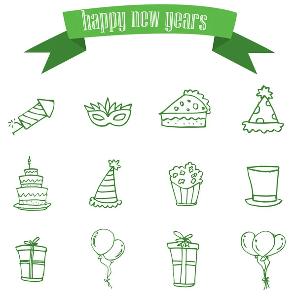 New Year element of icons — Stock Vector