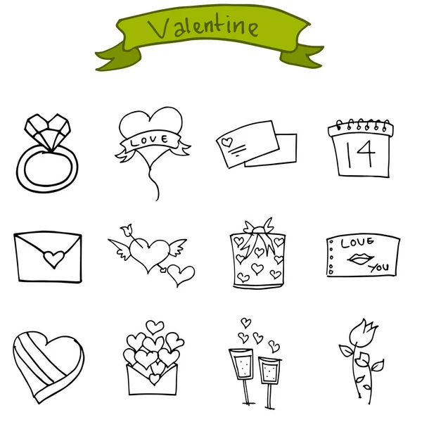 Vektorové umění valentine ikony — Stockový vektor