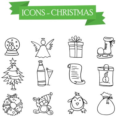 Öğesi simge Noel set