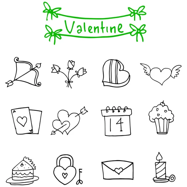 Illustration des Vektors der Valentinssymbole — Stockvektor