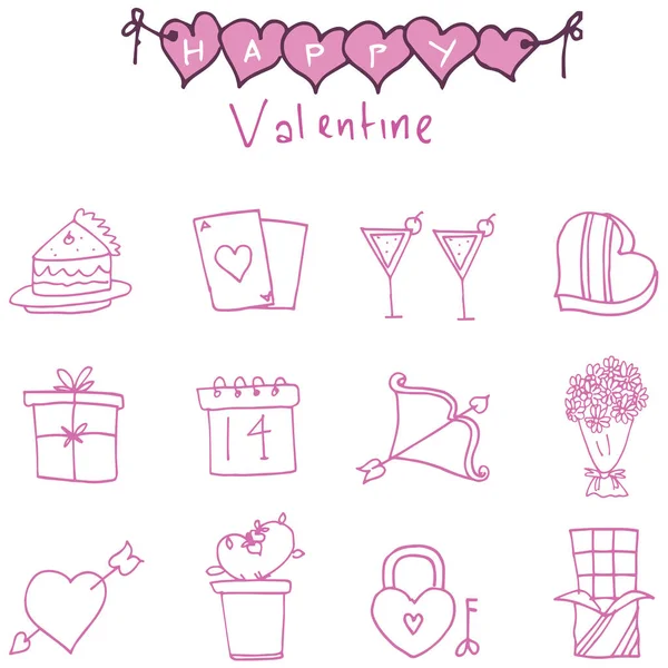 Sammlung Valentinstag der Ikonen — Stockvektor
