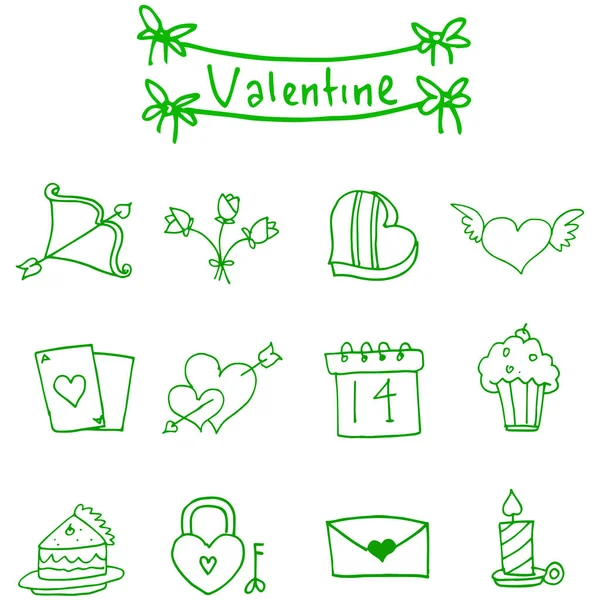 Valentinstag Symbole Vektor Illustration — Stockvektor