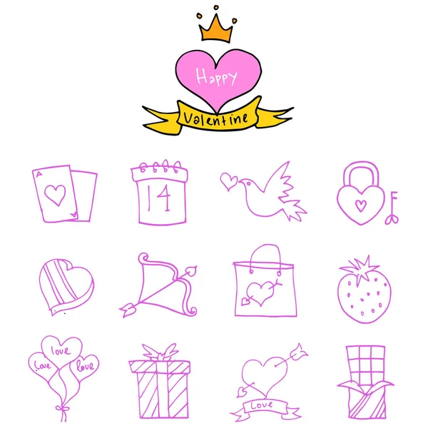 Valentine collection d'icônes élément jour — Image vectorielle