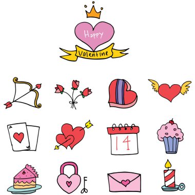 Sevgililer gün koleksiyonu stokunun illüstrasyon