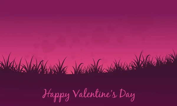 Landscape of fields valentine theme — Stock Vector