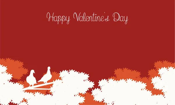 Feliz día de San Valentín tarjeta paisaje — Vector de stock