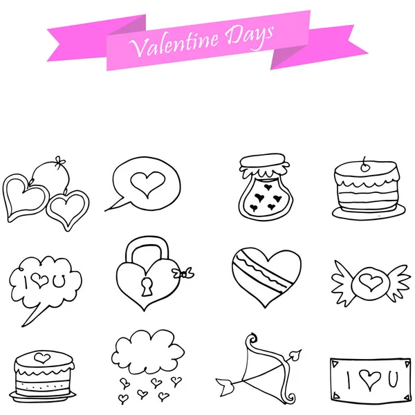 Ručně Nakreslete ikonu Valentine — Stockový vektor
