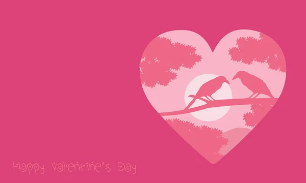 Valentine day with romance bird backgrounds — Stock Vector