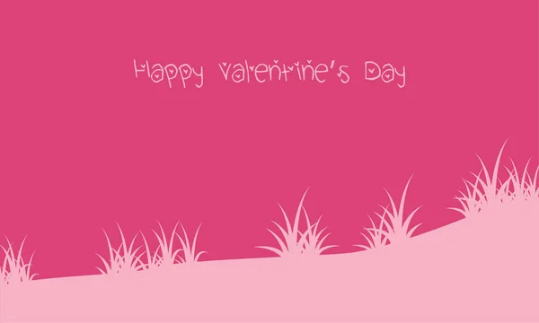 Dag van de gelukkige Valentijnskaart met gras backrgounds — Stockvector