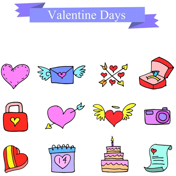 バレンタインの日の要素コレクション在庫 — ストックベクタ