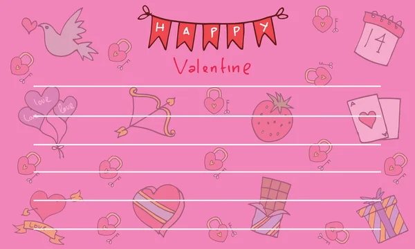 Raccolta biglietti di auguri San Valentino — Vettoriale Stock