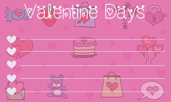 Colección stock tarjeta de felicitación de San Valentín — Vector de stock