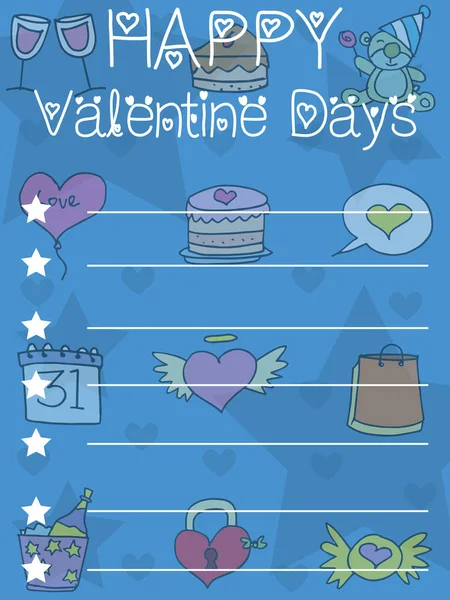 Vektor Illustration Grußkarte Valentinstag — Stockvektor
