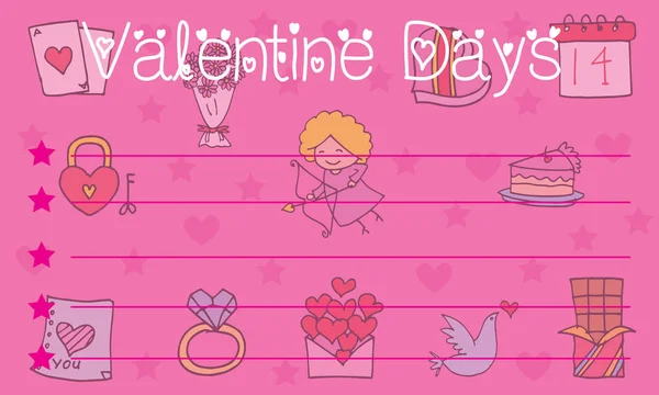 グリーティング カードのバレンタインの日コレクション — ストックベクタ
