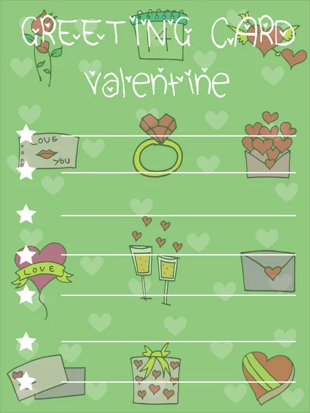 Ilustração de cartão estilo valentine —  Vetores de Stock