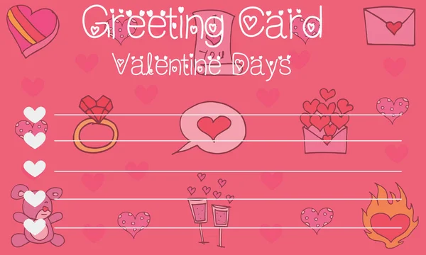 Arte vectorial de la tarjeta de felicitación valentine — Archivo Imágenes Vectoriales