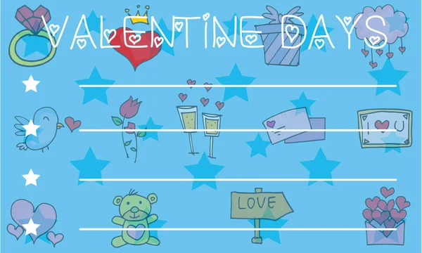 グリーティング カード バレンタイン スタイル コレクション — ストックベクタ
