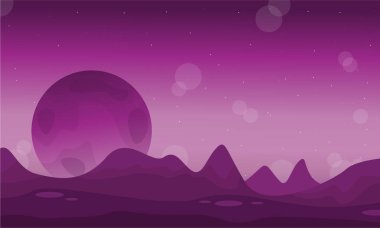 Uzay çöl gezegeni manzara ile