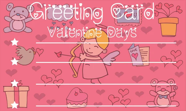 Tarjeta de felicitación valentine vector de fondo — Archivo Imágenes Vectoriales