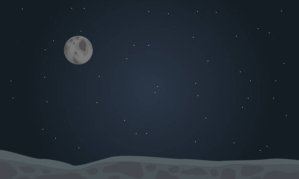 Пейзаж пустыни и космического пространства планеты
