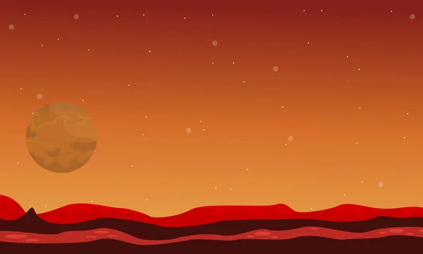 Woestijn en planeet ruimte landschap — Stockvector