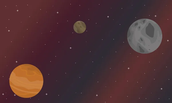 Ночной пейзаж звезды и планеты — стоковый вектор