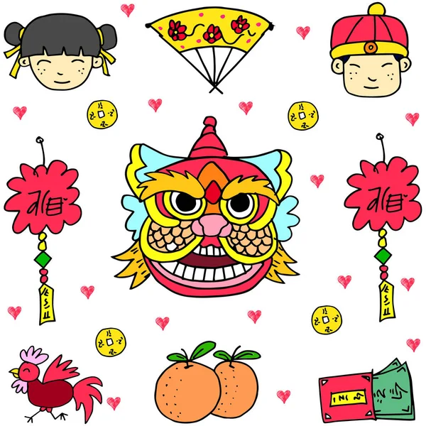 Doodle de elemento celebração chinesa — Vetor de Stock
