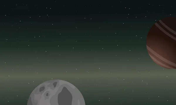 Planète et espace étoilé paysage — Image vectorielle