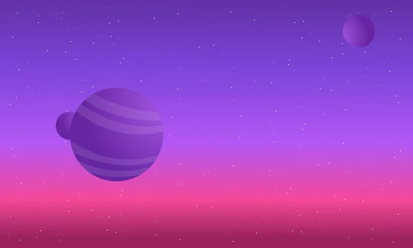 Cielo nocturno colorido con el espacio del planeta — Vector de stock