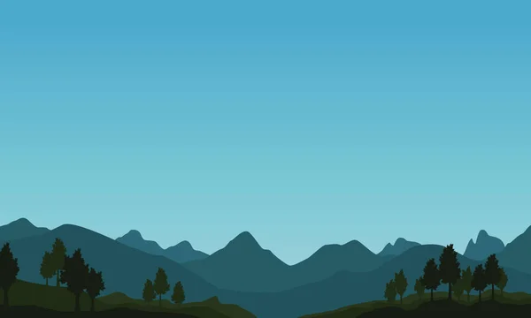 푸른 하늘이 있는 산의 풍경 — 스톡 벡터