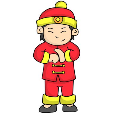 Çin yeni yıl tebrik çocuğun karakter