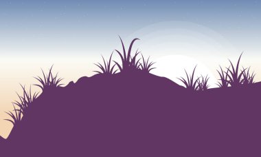 Çim manzara arka planları silüeti