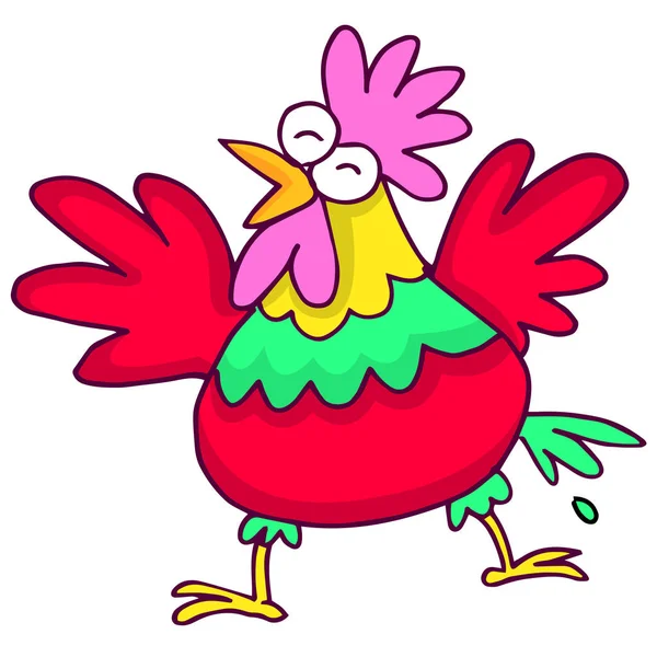 Ilustración vectorial del carácter del gallo — Vector de stock