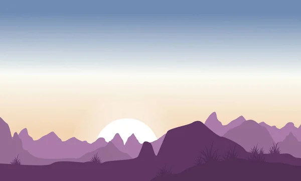Silhouet van heuvel schoonheid landschap vector — Stockvector