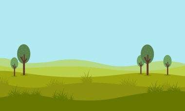 Doğa manzara vektör düz tasarımı