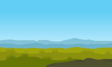Doğa manzara mavi gökyüzü illüstrasyon ile
