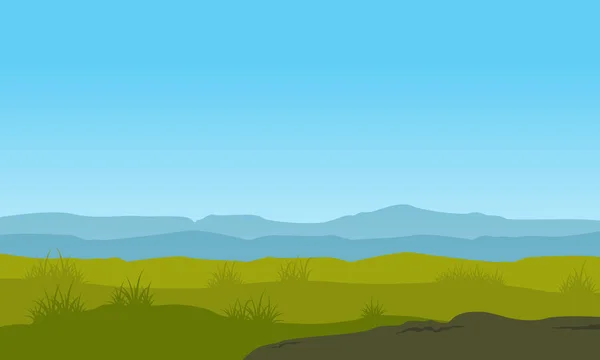 Naturlandschaft mit blauem Himmel Illustration — Stockvektor