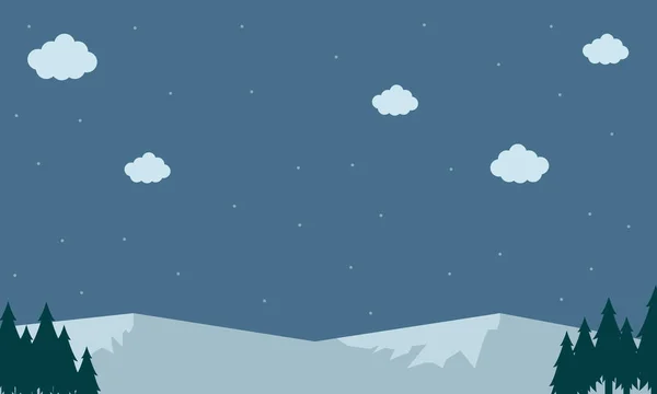 Вектор ландшафта горного снега — стоковый вектор