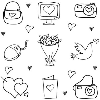 Aşk doodle vektör sanat