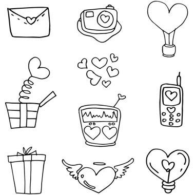 Nesne aşk teması doodle