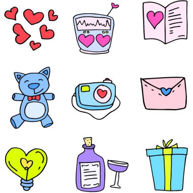 Öğe aşk karalamalar çizimi