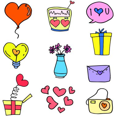 Aşk Tema karalamalar topluluğu