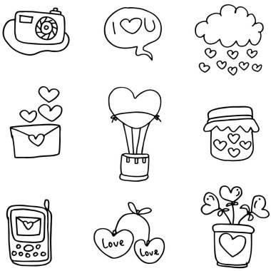 El çizmek romantik Tema karalamalar