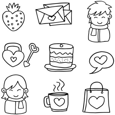 Aşk el çizmek karalamalar ile gösteren resim