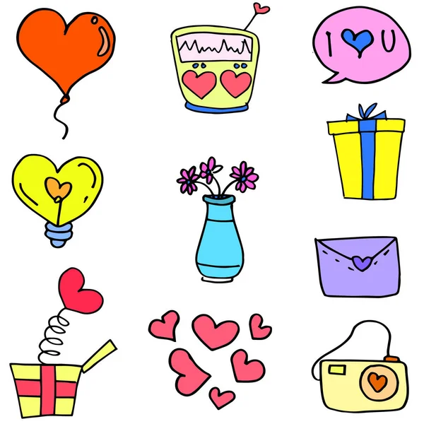 Aşk Tema karalamalar topluluğu