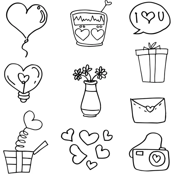Ilustração do amor tema doodles — Vetor de Stock